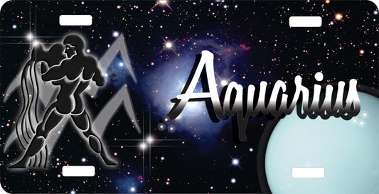 Aquarius License Plate - Custom Zodiac Sublimation Plate | Personalized