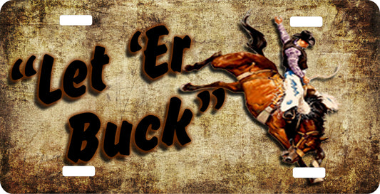 Bucking Horse License Plate - Custom Personalized Sublimation Plate | Rodeo Style