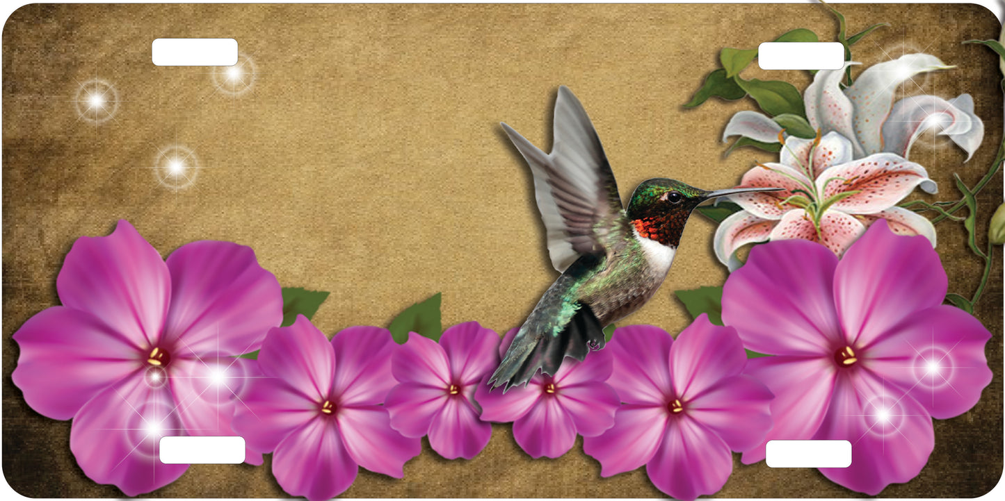 Hummingbird License Plate - Custom Personalized Sublimation Plate | 10 Colors