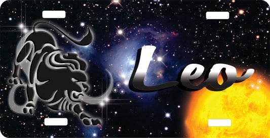 Leo License Plate - Custom Zodiac Sublimation Plate | Personalized