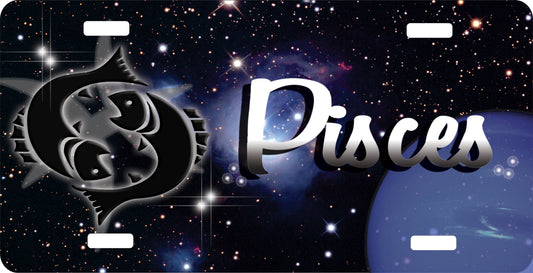 Pisces License Plate - Custom Zodiac Sublimation Plate | Personalized
