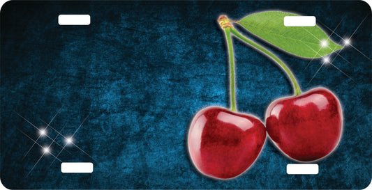 Cherries License Plate - Custom Personalized Sublimation Plate | 10 Colors