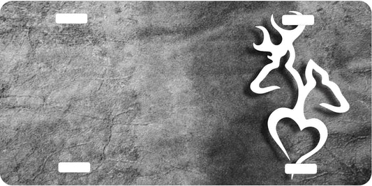 Deer Heart License Plate - Custom Personalized Sublimation Plate | 14 Colors