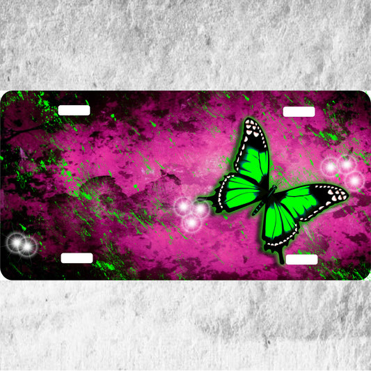Green Butterfly License Plate - Custom Personalized Sublimation Plate