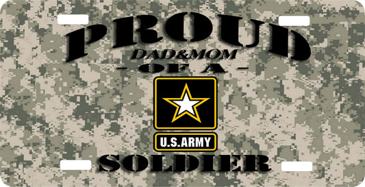 Proud Dad & Mom Of US Army Soldier License Plate
